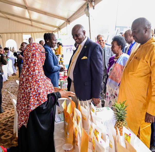 The Guest of Honor tours the exhibition at Uganda AgriFood Systems Summit