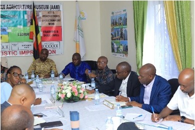 Government officials, development partners, academia and private sector leaders participate in a high-level policy dialogue on strengthening Uganda's business incubation ecosystem and enterprise development.
Prof. Alex Ariho making his presentation